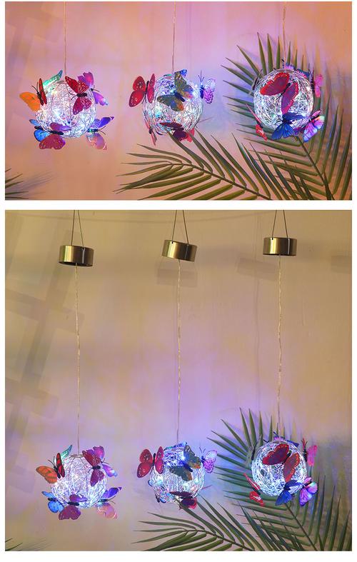 蝴蝶挂树球户外庭院花园装饰灯 点亮童话般的仲夏夜